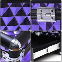 Load image into Gallery viewer, 2in1 Purple Diamond Pattern Makeup Case with Mirror Makeup Organizers Living and Home