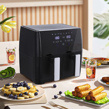 Load image into Gallery viewer, 8L Black Touch Screen Air Fryer with Dual Basket