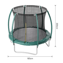 Load image into Gallery viewer, 6FT/8FT/10FT/12FT/14FT Outdoor Enclosure Trampoline with Ladder in Green Living and Home