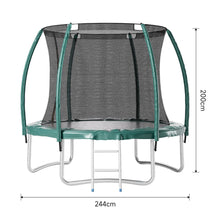 Load image into Gallery viewer, 6FT/8FT/10FT/12FT/14FT Outdoor Enclosure Trampoline with Ladder in Green Living and Home