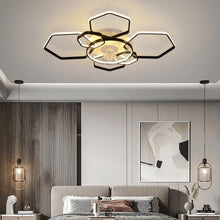 Load image into Gallery viewer, Geometrical Ceiling Mount LED Fan Light
