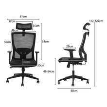 Load image into Gallery viewer, Executive Ergonomic Office Chair with Black Mesh and Cotton Seat Living and Home
