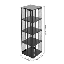 Load image into Gallery viewer, Black Steel 4-Tier Bookcase Files Storage Rack