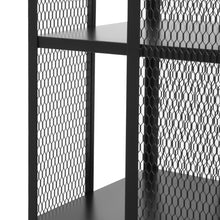 Load image into Gallery viewer, Black Steel 4-Tier Bookcase Files Storage Rack