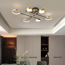 Load image into Gallery viewer, Lightsin Sleek Modern Brass and Black Circular LED Ceiling Light Lightsin