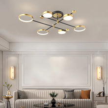 Load image into Gallery viewer, Lightsin Sleek Modern Brass and Black Circular LED Ceiling Light Lightsin