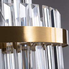 Load image into Gallery viewer, Lightsin Brass Ring Multi-Tiered Crystal LED Pendant Light Lightsin