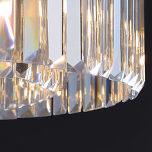 Load image into Gallery viewer, Lightsin Brass Ring Multi-Tiered Crystal LED Pendant Light Lightsin