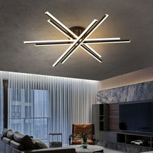 Load image into Gallery viewer, Lightsin Elegant Black Crossed Line Modern Flush Mount Ceiling Light Lightsin