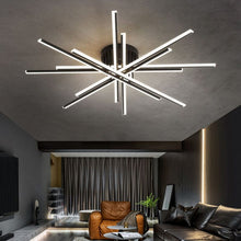 Load image into Gallery viewer, Lightsin Elegant Black Crossed Line Modern Flush Mount Ceiling Light Lightsin