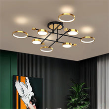 Load image into Gallery viewer, Lightsin Sleek Modern Brass and Black Circular LED Ceiling Light Lightsin