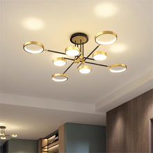 Load image into Gallery viewer, Lightsin Sleek Modern Brass and Black Circular LED Ceiling Light Lightsin