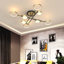 Load image into Gallery viewer, Lightsin Sleek Modern Brass and Black Circular LED Ceiling Light Lightsin