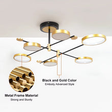 Load image into Gallery viewer, Lightsin Sleek Modern Brass and Black Circular LED Ceiling Light Lightsin