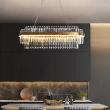 Load image into Gallery viewer, Lightsin Brass Ring Multi-Tiered Crystal LED Pendant Light Lightsin UK Oval 100cm L x 30cm W x 26cm H ( 2-Tier)