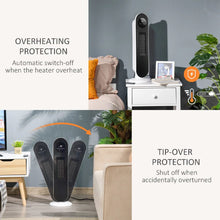 Load image into Gallery viewer, 2ft H White Digital PTC Ceramic Heater with Remote Control Freestanding Patio Heaters Living and Home