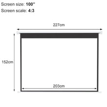 Load image into Gallery viewer, 4:3 Wall Mount Electric Projector Screen for Home Theater Movie and Office Projector Screens Living and Home