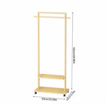 Load image into Gallery viewer, Bamboo Clothing Rack with Storage Shelves