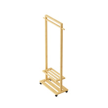 Load image into Gallery viewer, Bamboo Clothing Rack with Storage Shelves