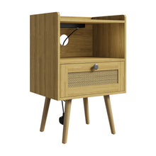 Load image into Gallery viewer, Set of 2 Bedside Tables with Charging Station & Drawer