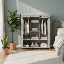 Load image into Gallery viewer, Portable Fabric Wardrobe with 8 Shelves and 2 Side Pockets