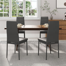 Load image into Gallery viewer, Set of 4 Modern Faux Leather Armless High Back Dining Chairs