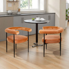 Load image into Gallery viewer, Set of 2 Modern Dining Chairs with Black Metal Legs