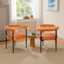 Load image into Gallery viewer, Set of 2 Modern Dining Chairs with Black Metal Legs