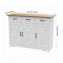 Load image into Gallery viewer, 3-Door Wooden Sideboard with 3 Drawers