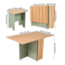 Load image into Gallery viewer, Drop Leaf Dining Table Set with 4 Stools