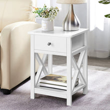 Load image into Gallery viewer, Wooden One Drawer Bedside Table Living and Home