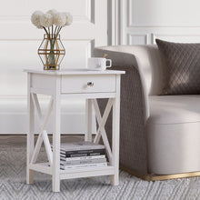 Load image into Gallery viewer, Wooden One Drawer Bedside Table Living and Home