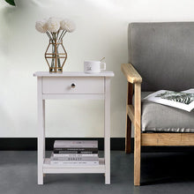 Load image into Gallery viewer, Wooden One Drawer Bedside Table Living and Home