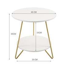 Load image into Gallery viewer, Chic 58 cm Geometric Two-Tier Round Table with Gold Frame Living and Home