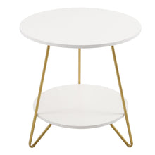 Load image into Gallery viewer, Chic 58 cm Geometric Two-Tier Round Table with Gold Frame Living and Home
