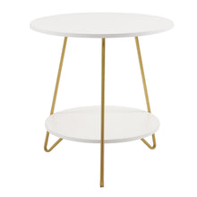 Load image into Gallery viewer, Chic 58 cm Geometric Two-Tier Round Table with Gold Frame Living and Home