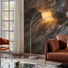 Load image into Gallery viewer, Arched Floor Lamp Marble Base with Shade Living and Home Gold