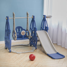 Load image into Gallery viewer, 3 in 1 Toddler Slide, Swing and Climber Playset with Basketball Hoop