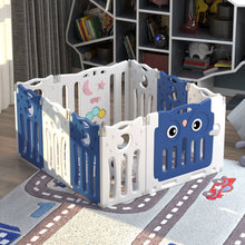 Load image into Gallery viewer, Kids Safety Play Yard Blue Foldable Home Activity Center Play Yard Living and Home 10 Panels Blue