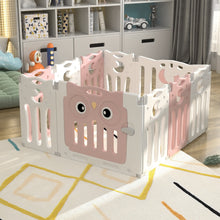 Load image into Gallery viewer, Kids Safety Play Yard Blue Foldable Home Activity Center Play Yard Living and Home 10 Panels Pink
