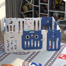 Load image into Gallery viewer, Kids Safety Play Yard Blue Foldable Home Activity Center Play Yard Living and Home 12 Panels Blue