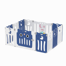 Load image into Gallery viewer, Kids Safety Play Yard Blue Foldable Home Activity Center Play Yard Living and Home