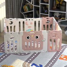 Load image into Gallery viewer, Kids Safety Play Yard Blue Foldable Home Activity Center Play Yard Living and Home 12 Panels Pink