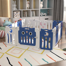 Load image into Gallery viewer, Kids Safety Play Yard Blue Foldable Home Activity Center Play Yard Living and Home