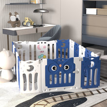 Load image into Gallery viewer, Kids Safety Play Yard Blue Foldable Home Activity Center Play Yard Living and Home 16 Panels Blue