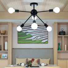 Load image into Gallery viewer, Premium 6-Light Ceiling Satellite Fixture with Iron Detailing Living and Home