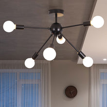 Load image into Gallery viewer, Premium 6-Light Ceiling Satellite Fixture with Iron Detailing Living and Home