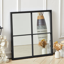 Load image into Gallery viewer, Classic Window Mirror Wall Accent Metal Framed Mirror Wall Mirrors Living and Home Black