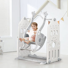Load image into Gallery viewer, 110cm H Grey Floor Standing Toddler Swing for Kids Swing & Slide Living and Home
