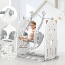 Load image into Gallery viewer, 110cm H Grey Floor Standing Toddler Swing for Kids Swing & Slide Living and Home